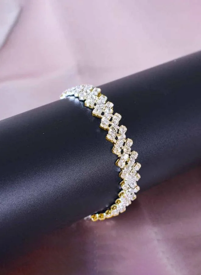 Take Two Women Gold Rhinestone Anklet
